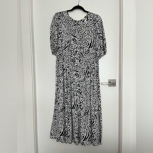 H&M mixed animal print midi dress. Size M